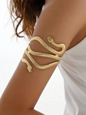 Gold Snake Wrap Arm Cuff Bracelet